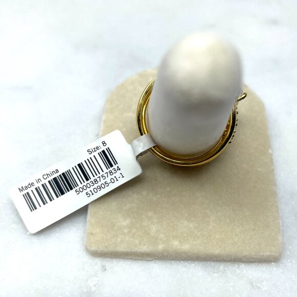 Banana Republic NWT Set of 3 Separate Gold Diamond Stack Rings, Size 8 - Picture 3 of 7